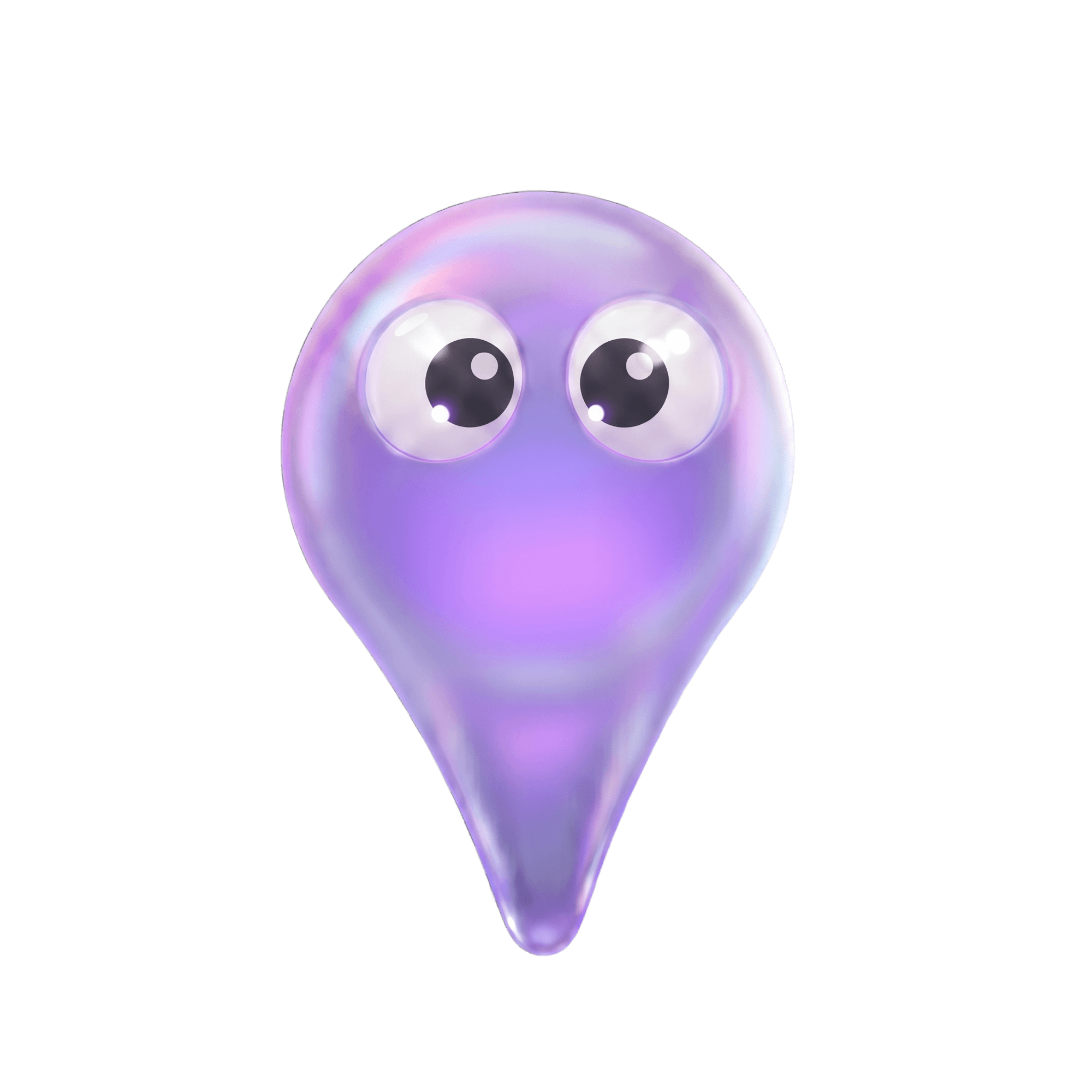 Trippo, a translucent glass travel pin with two curious eyes